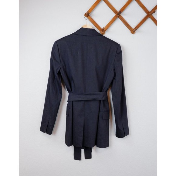 NEW Theory Womens Concord Eco Crunch Wash Linen Blend Belt Blazer, size 2 - Picture 14 of 16